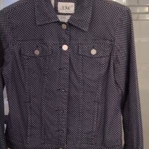 Live a Little Size Small Navy Blue with white dots